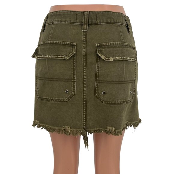 NWOT Free People Army Green Utility Mini Skirt - Gorpcore Grunge Y2K Revive Boho - Picture 11 of 16
